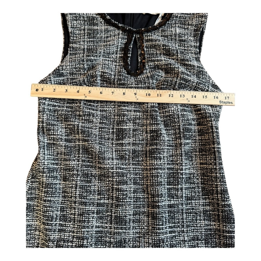 NWT Women's Grace Karin Tweed Dress Black/White Size M Sleeveless Keyhole Neck - Picture 15 of 16